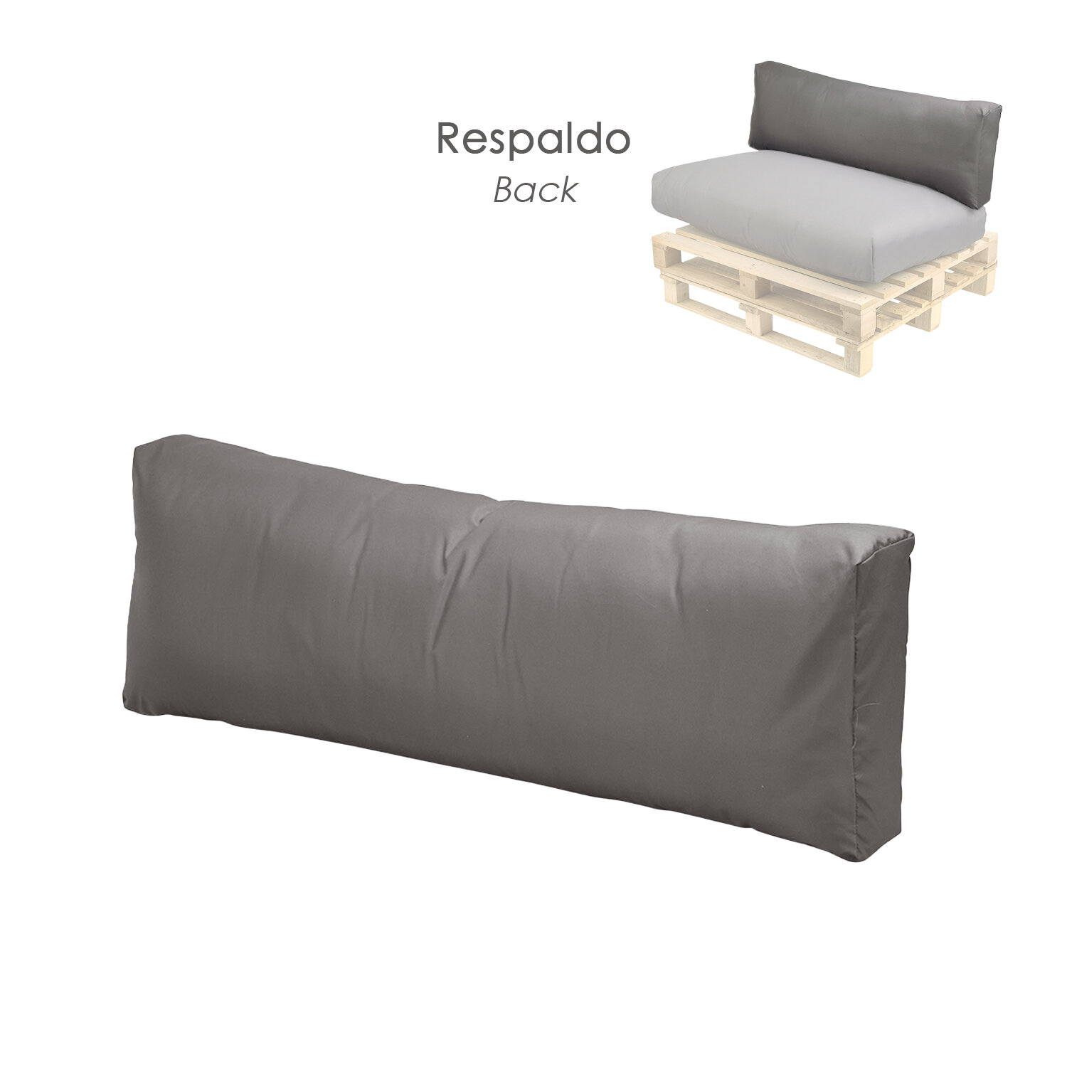Cojin Para Pale Respaldo Beige Claro 120x45x15 cm.