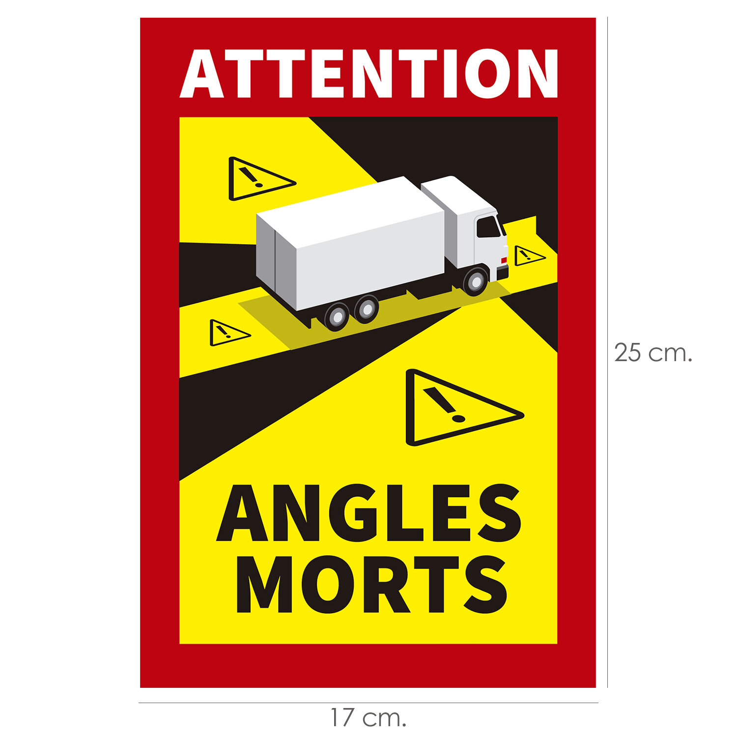 Rotulo / Pegatina Adhesivo Angulo Muerto Camion 25x17 cm