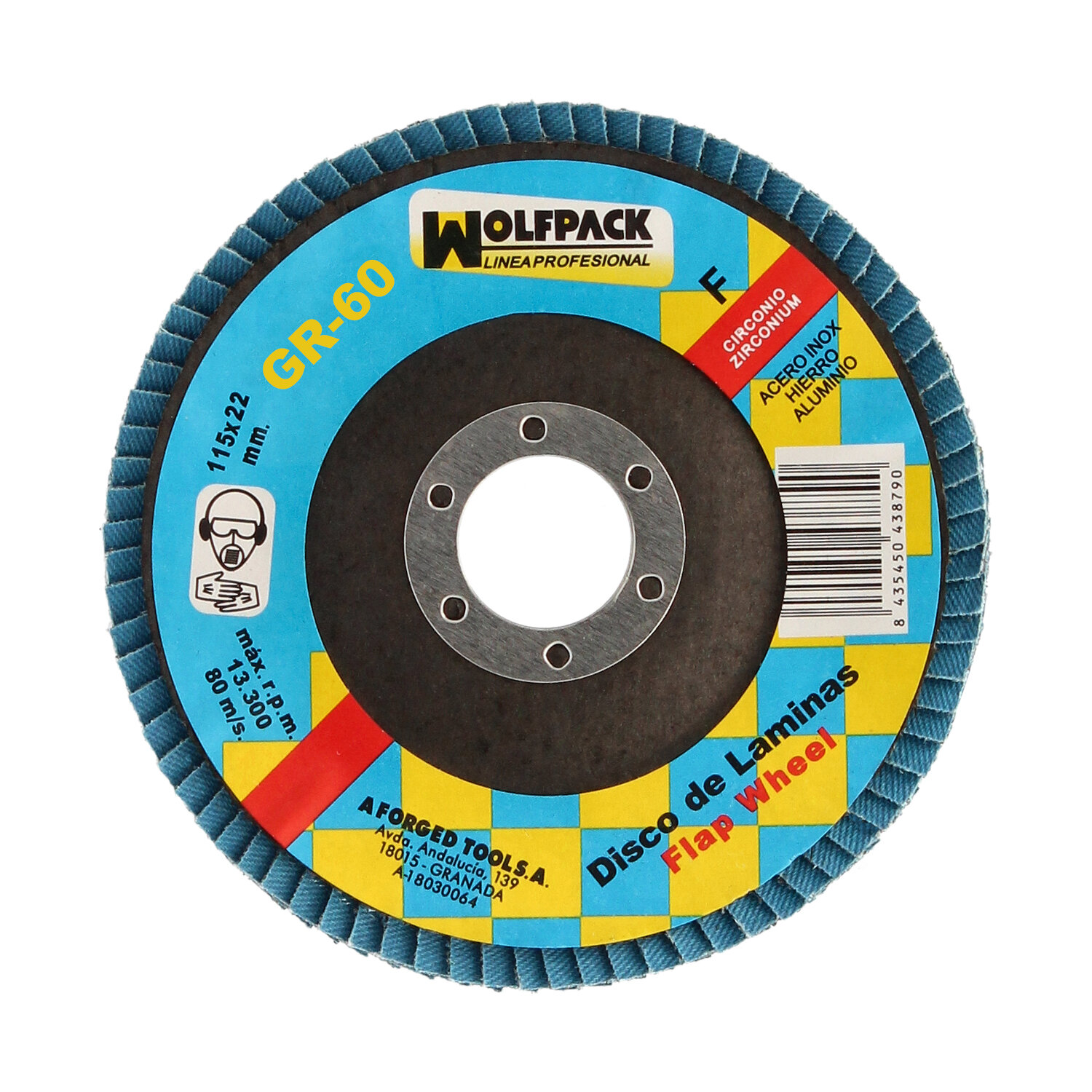 Disco Laminas Lija Circonio � 115x22 mm. Grano  60