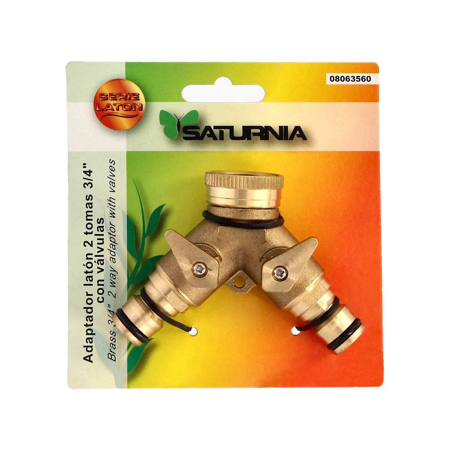 Adaptador Manguera Laton 2 tomas para Grifo 3/4"