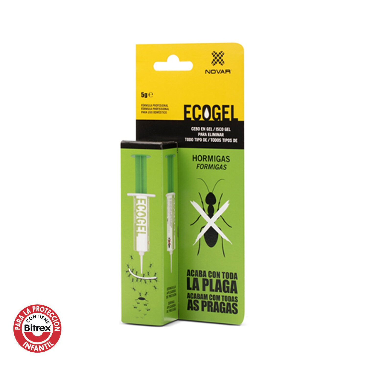 Ecogel Hormigas Jeringa 5 Gramos Caja Carton