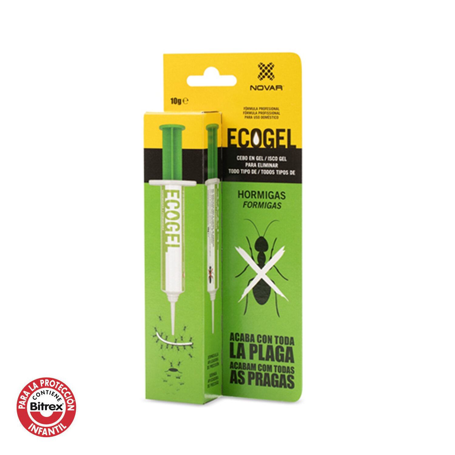 Ecogel Hormigas Jeringa 10 Gramos Caja Carton