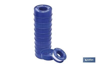 ROLLO 12 MTS CINTA PTFE DE 12mm X 0,10mm "venta unitaria"