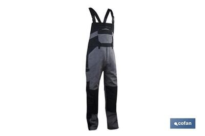 PETO TIRANTES DE TRABAJO "SINJOU" 280gms/m GRIS-NEGRO T-XS