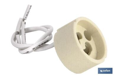 PORTAL�MPARAS CER�MICA 2A250V CON CASQUILLO GZ10 Y 150MM CABLE