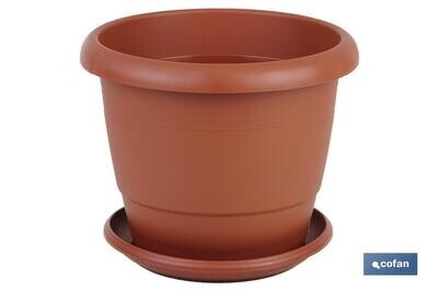 MACETA MARRON MODELO GARDENIA 25X20.5+ PLATO 21cm "venta unitaria"