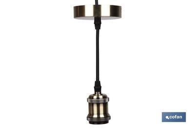 PORTALAMPARAS (CABLE+ROSET�N) ORO CLARO E27 100X10CM