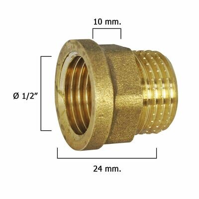 Alargadera Hexagonal Pulida 1/2x10