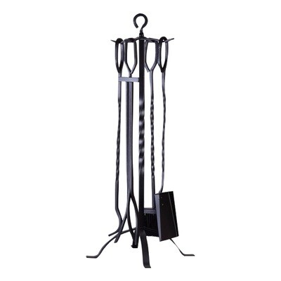 Juego Atizadores Forjado Negro 64 cm. 5 piezas