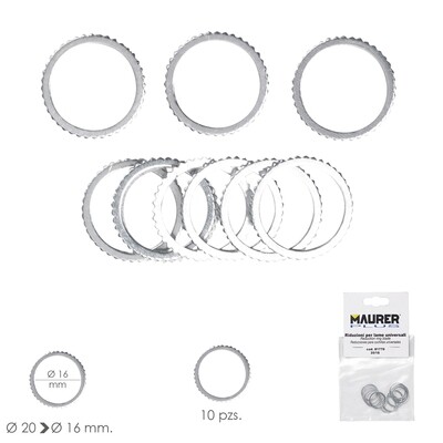 Adaptadores / Reductores Disco Corte Madera � 20 a � 16 mm. (Bolsa 10 piezas)