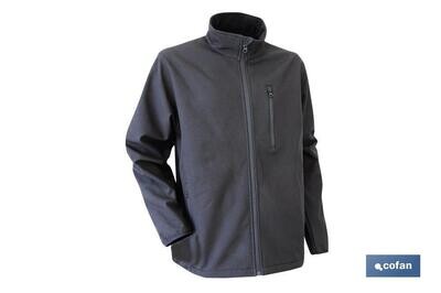 CHAQUETA SOFT SHELL NEGRA "LISTER" 340g/m TALLA S