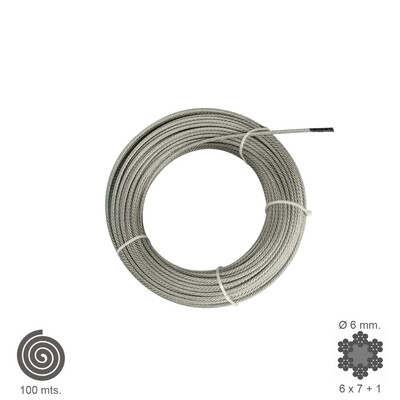 Cable Galvanizado 6 mm. (Rollo 100 Metros) No Elevacion Cable Galvanizado 6 mm. (Rollo 100 Metros) No Elevacion