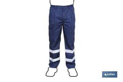 PANTALON MULTIBOLS. AZUL MARINO C/REFLECT. T-XXL