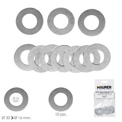 Adaptadores / Reductores Disco Corte Madera � 30 a � 16 mm. (Bolsa 10 piezas)