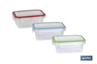 FIAMBRERA VERDE RECTANGULAR CON JUNTA BI-MATERIA  MODELO YUBA 1 L