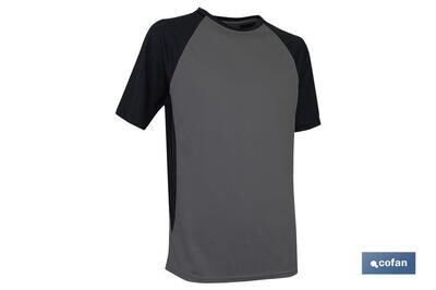 CAMISETA TRANSPIRABLE "PILOTE" GRIS-NEGRA 160G/M2 T-XL