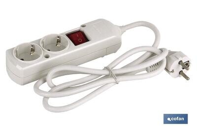 BASE BIPOLAR 2 TOMAS Y PROLONGACI�N 1,5M CON INTERRUPTOR LUMINOS 16A250V