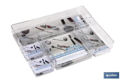 SET ORGANIZADOR COSMETIC 30X23X8cm TRANSPARENTE