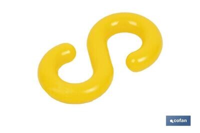 GANCHO "S"  CADENA PL�STICO 8mm AMARILLO
