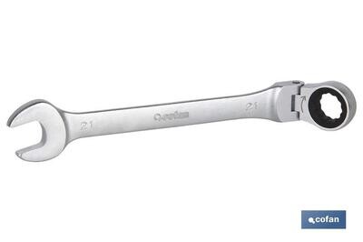 LLAVE COMBINADA ARTICULADA 180� DE CARRACA 14MM