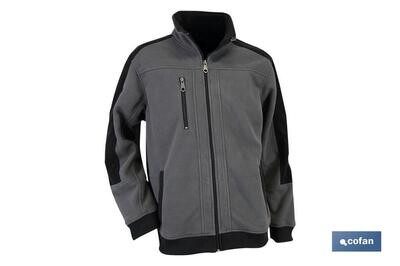 CHAQUETA POLAR "WALKER" 370gms/m GRIS-NEGRO TALLA XL