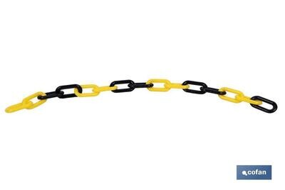 CADENA DE PL�STICO 8mm 25 mts (AMARILLO/NEGRO)