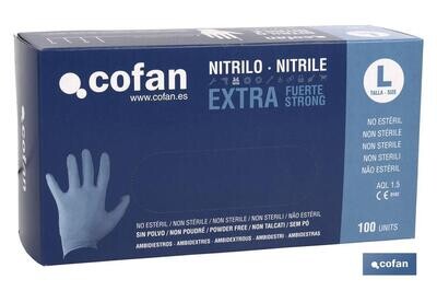 CAJA 100 UDS. GUANTES NITRILO "EXTRA FUERTE" T - M