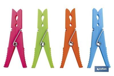 PACK 12 UDS PINZAS PL�STICO GRANDES 9cm