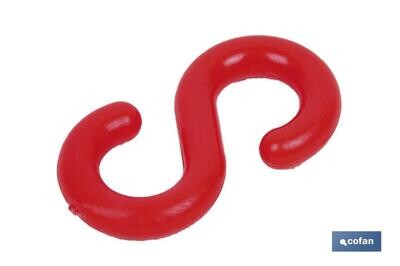 GANCHO "S"  CADENA PL�STICO 8mm ROJO