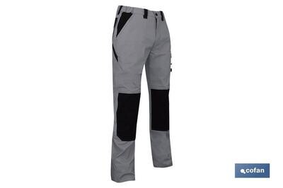 PANTAL�N TRABAJO "PLUT�N" ELASTENO GRIS-NEGRO T-40