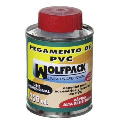 Pegamento PVC  Wolfpack  Con Pincel   250 ml.