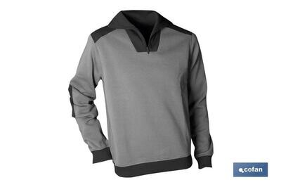 SUDADERA CUELLO CREMALL. "VOLTA" 280gms/m GRIS-NEGRO T-M