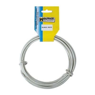 Alambre Plastificado (Rollo  5 Metros) Blanco N� 16 / 2.7 mm