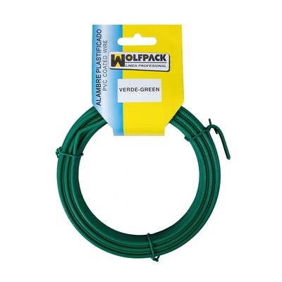 Alambre Plastificado (Rollo 10 Metros) Verde N� 16 / 2.7 mm. Alambre Plastificado (Rollo 10 Metros) Verde N� 16 / 2.7 mm.
