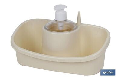ESTROPAJERO CON DOSIFICADOR BEIGE 26X13X16.5cm "venta unitaria"