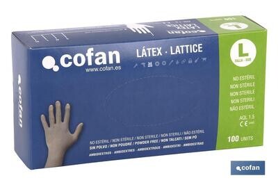 CAJA 100 UDS. GUANTE LATEX SIN POLVO T-9-10