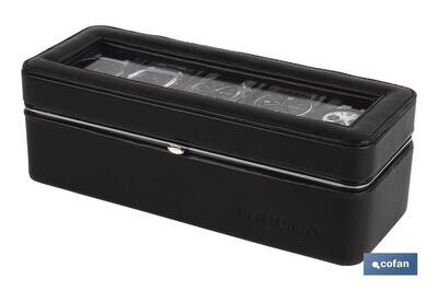 CAJA GUARDA RELOJES 6 UDS PIEL MARR�N