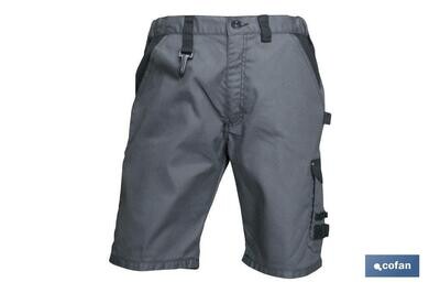 BERMUDAS DE TRABAJO "POULSEN" 280gms/m GRIS-NEGRO T-64