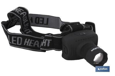 LINTERNA LED DE CABEZA "ZOOM" 3 FUNCIONES