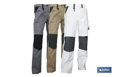 PANTALON TRABAJO "LENOIR" 280gms/m BLANCO-NEGRO T-50