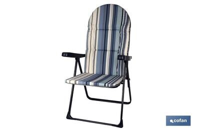 TUMBONA JARD�N AZUL ACERO ACOLCHADA