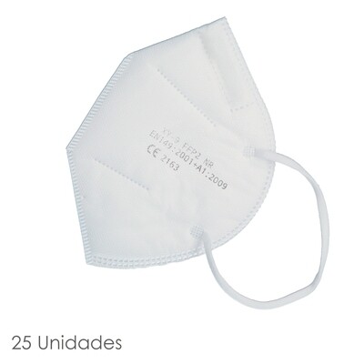 Mascarilla FFP2 Plegable Blanca Caja 25 Unidades (Envasadas individualmente)