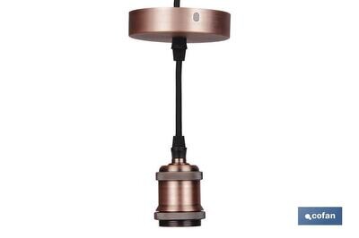PORTALAMPARAS (CABLE+ROSET�N)  ORO ROSA E27 100X10CM