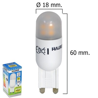 Bombilla Led G9 3,5 W = 32 W. 350 L�menes. Luz calida. (3000�K).