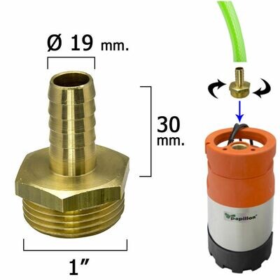 Entronque De Manguera Con Espiga � 19 mm. Macho 1"