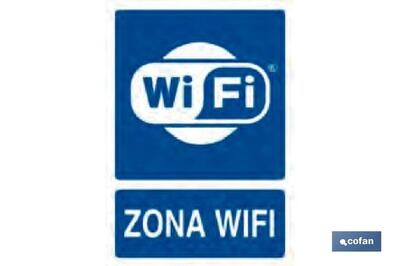 SE�AL POLIESTIRENO 297X210 MM. "ZONA WIFI"