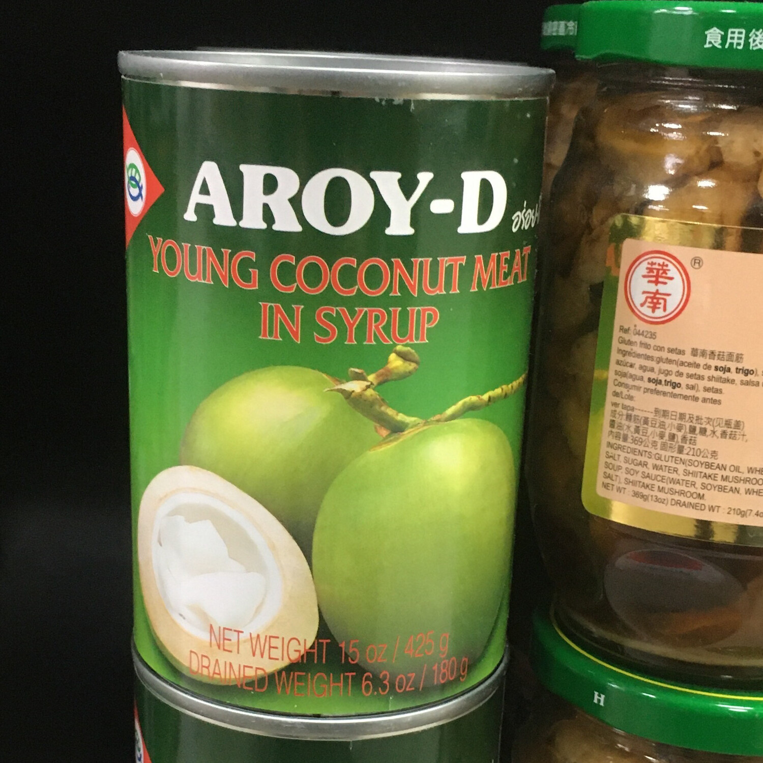 Young coconut meat in syrup