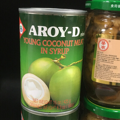 Young coconut meat in syrup