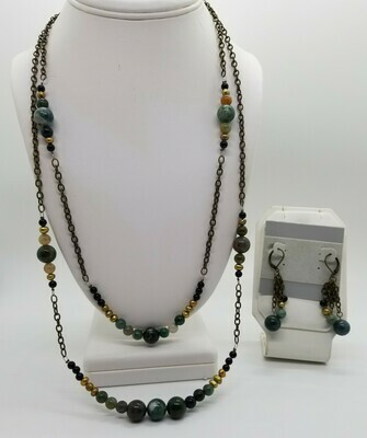Stylish Indian Agate Chain Necklace Set
