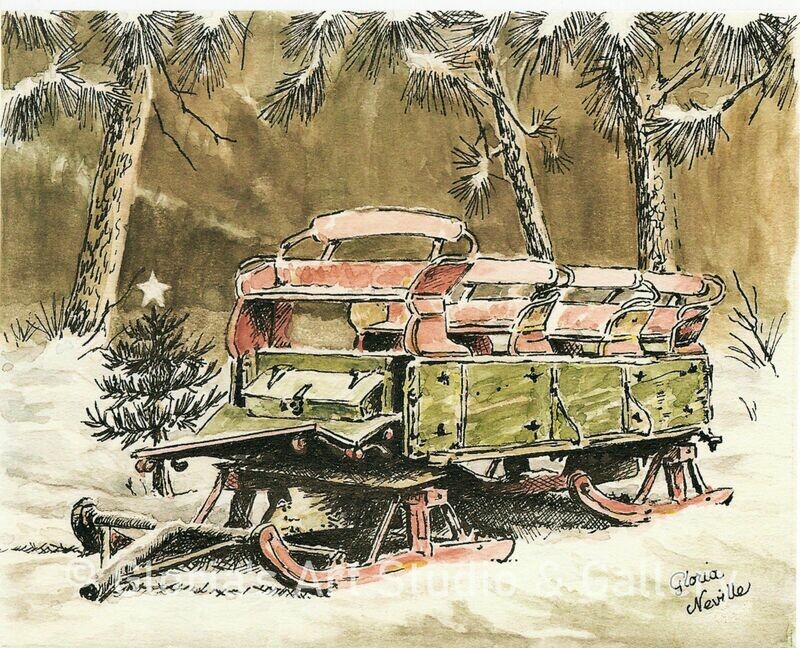 Christmas Sleigh Art Print